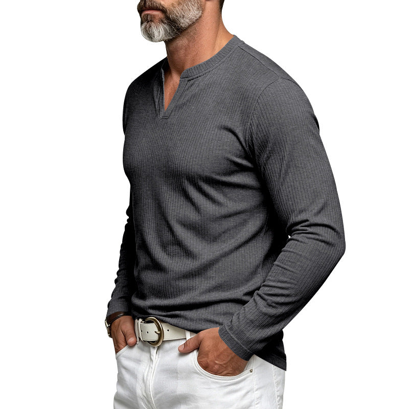 Chandail Casual FallWinter Textured Basting Shirt