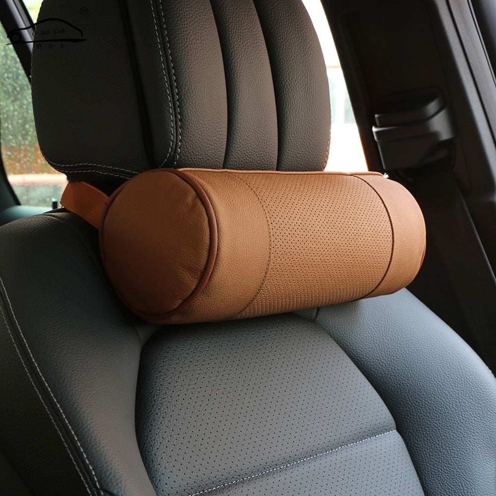 Oreiller en cuir cylindrique siège auto