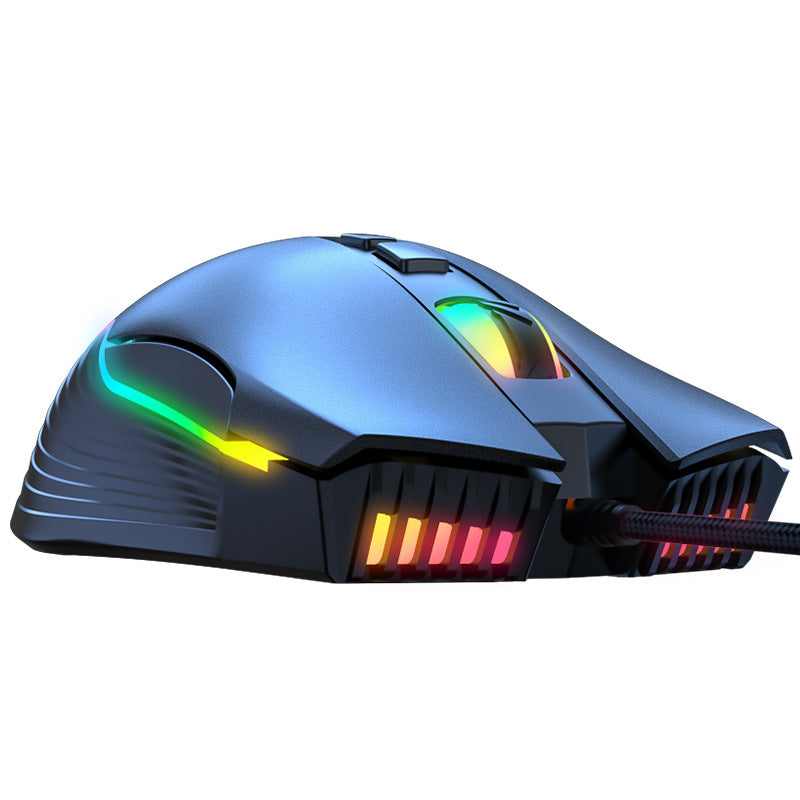 Jeu souris de jeu à sept vitesses DPI réglable lumière RGB