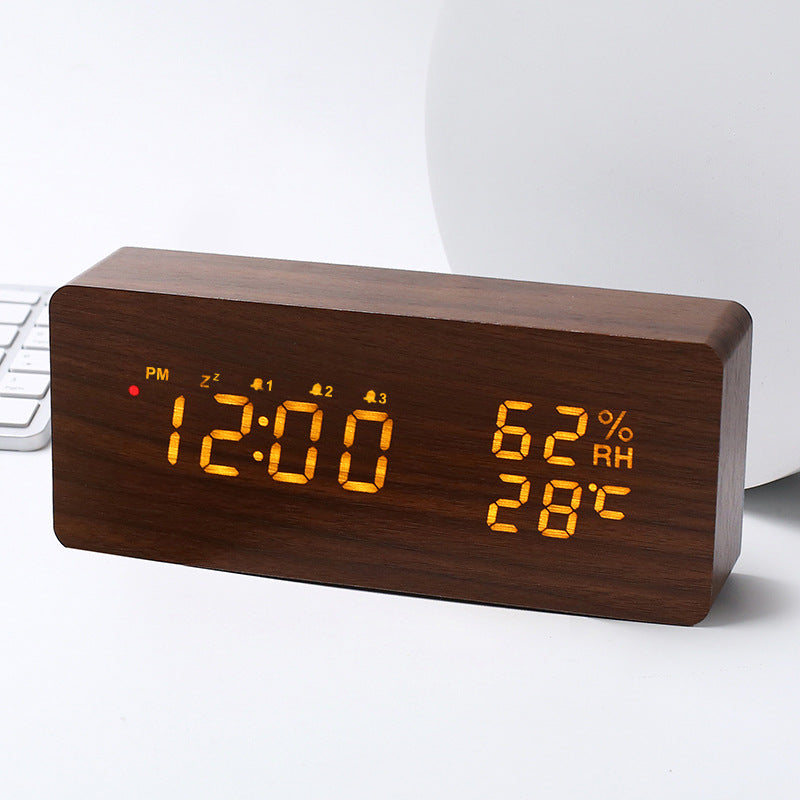 Intelligent Radio Control Clock LED bois électronique température numérique et humidité