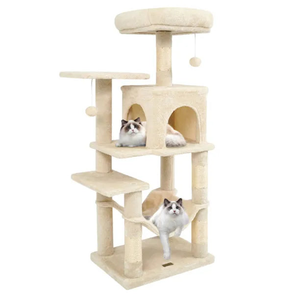 Arbre de chat multi-niveaux de 44" avec perche de dessus spacieuse