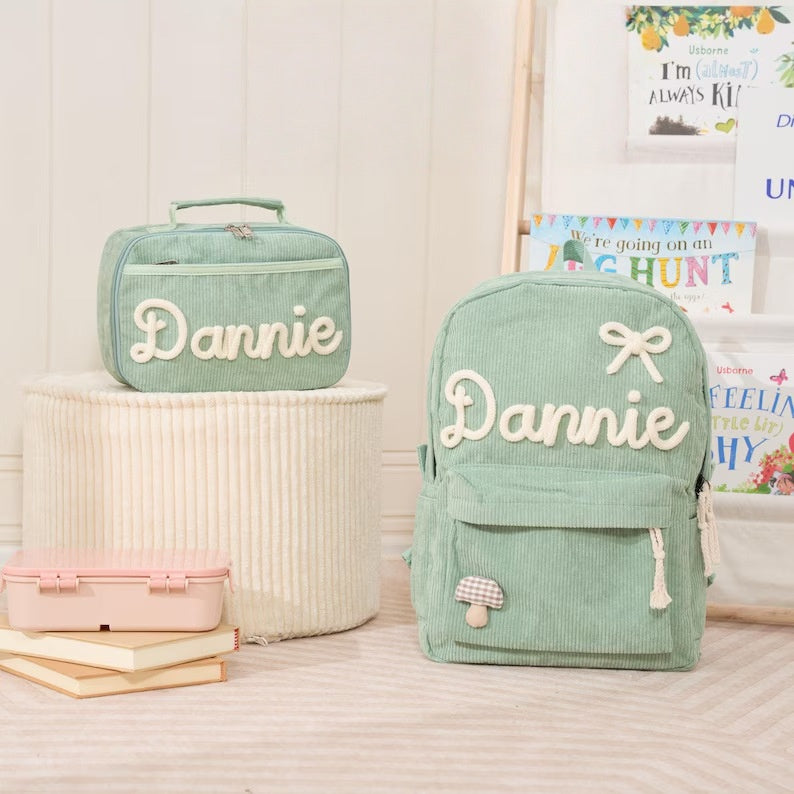 Retour à l'école Saison enfants Sac à dos et sac à lunch Set Chunky Fils fait main