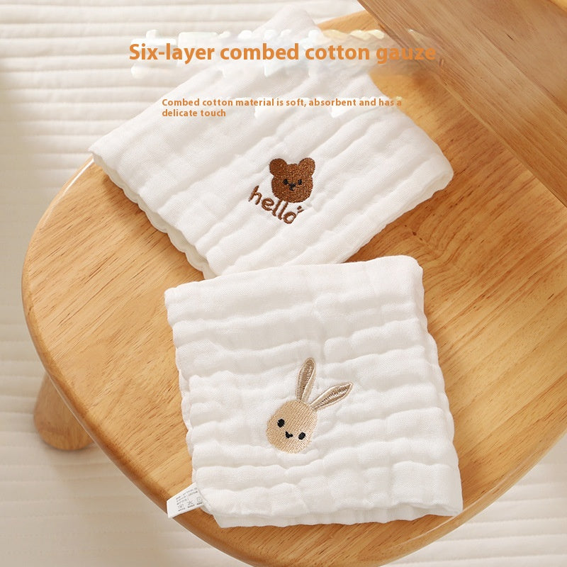Baby mince classe de coton A Six couches Gauze Petite serviette de salive carrée