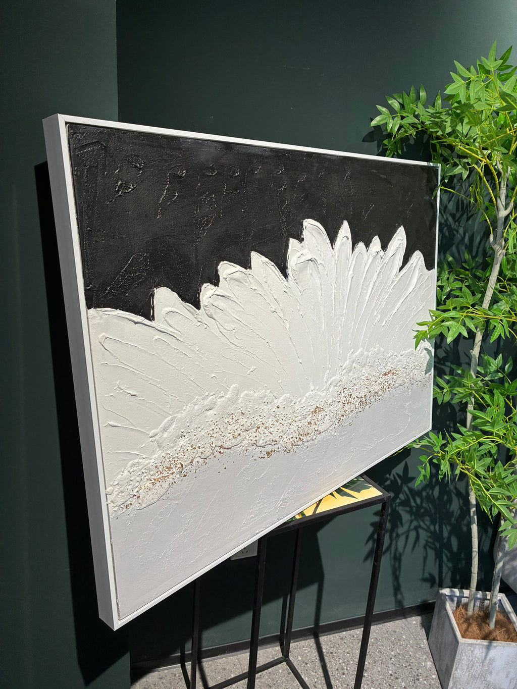 28x40 Art mural abstrait encadré