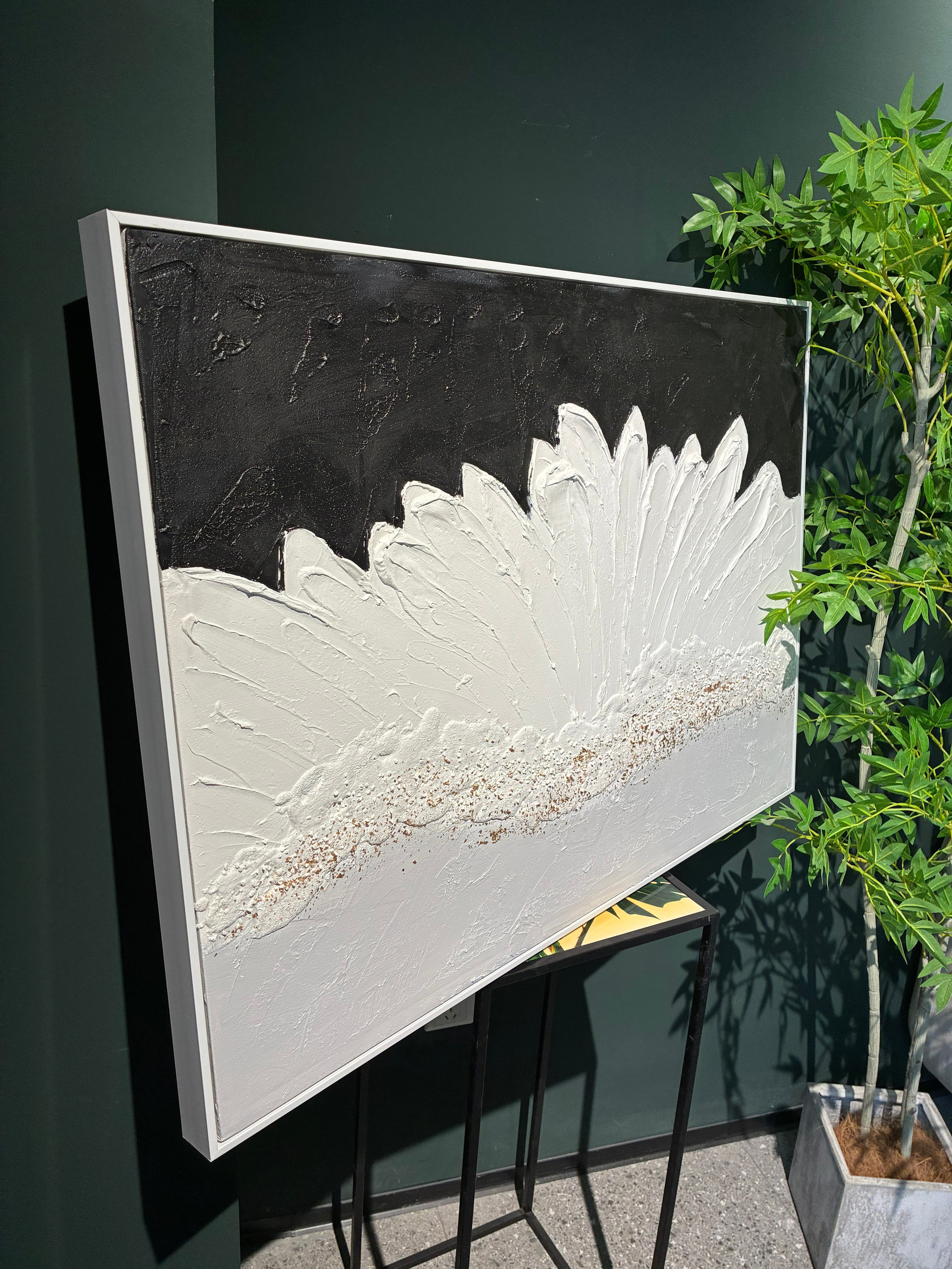 28x40 Art mural abstrait encadré