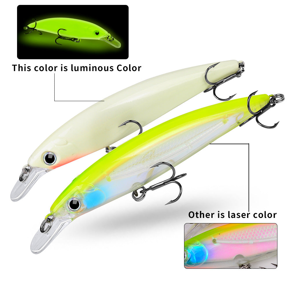 Fausse appât de poisson biomimétique de Mino flottant lumineux
