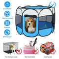 Pink-Blue Options -- 1Pc portable pliable de tente pour animaux de compagnie Pen d'exercice Kennel Zipper amovible T