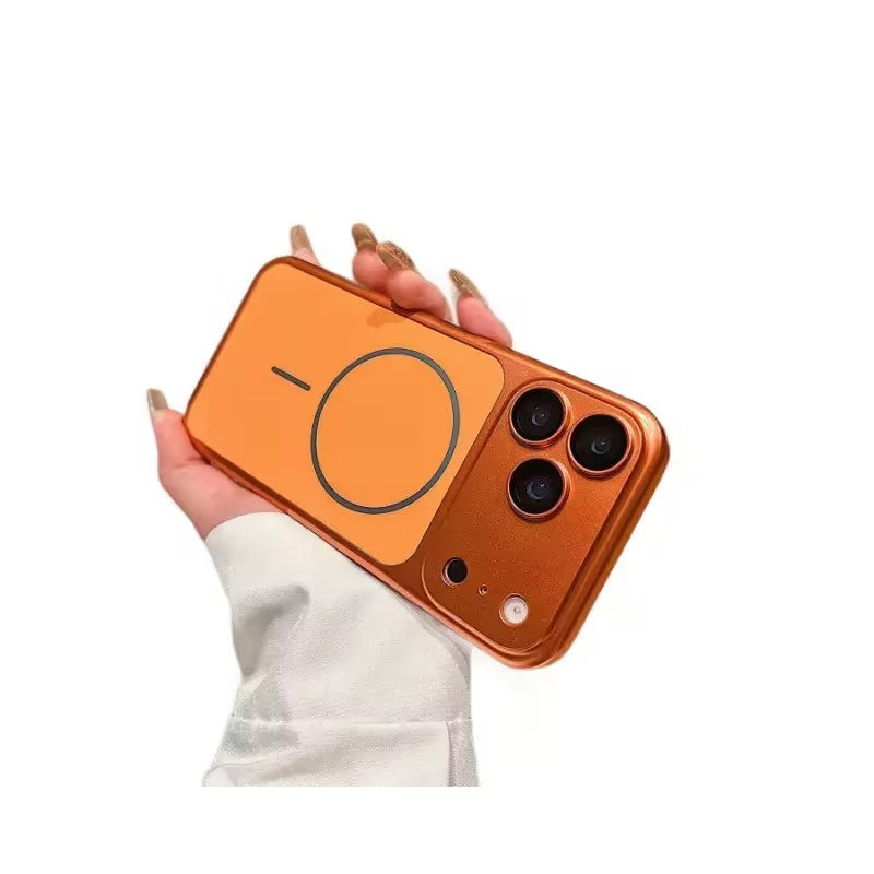 Pour I Téléphone 17 Pro Max Couverture de téléphone Orange Magnétique sans fil charge