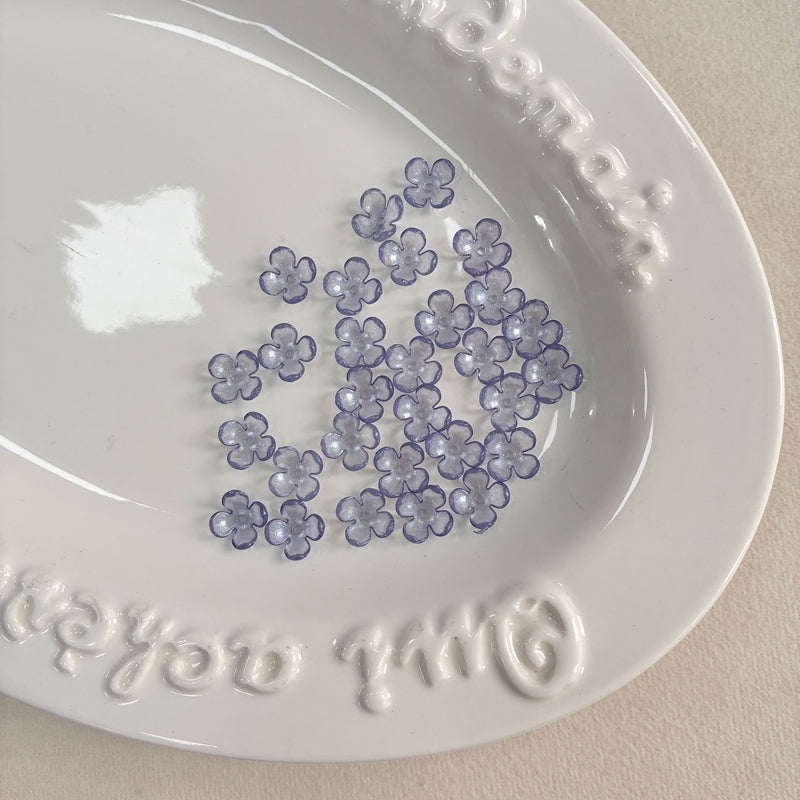 Perles de fleurs acryliques 4-Petal avec fines paillettes