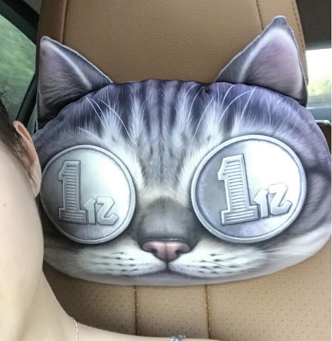 Amoureux de chat - Oreiller tête de voiture Cat