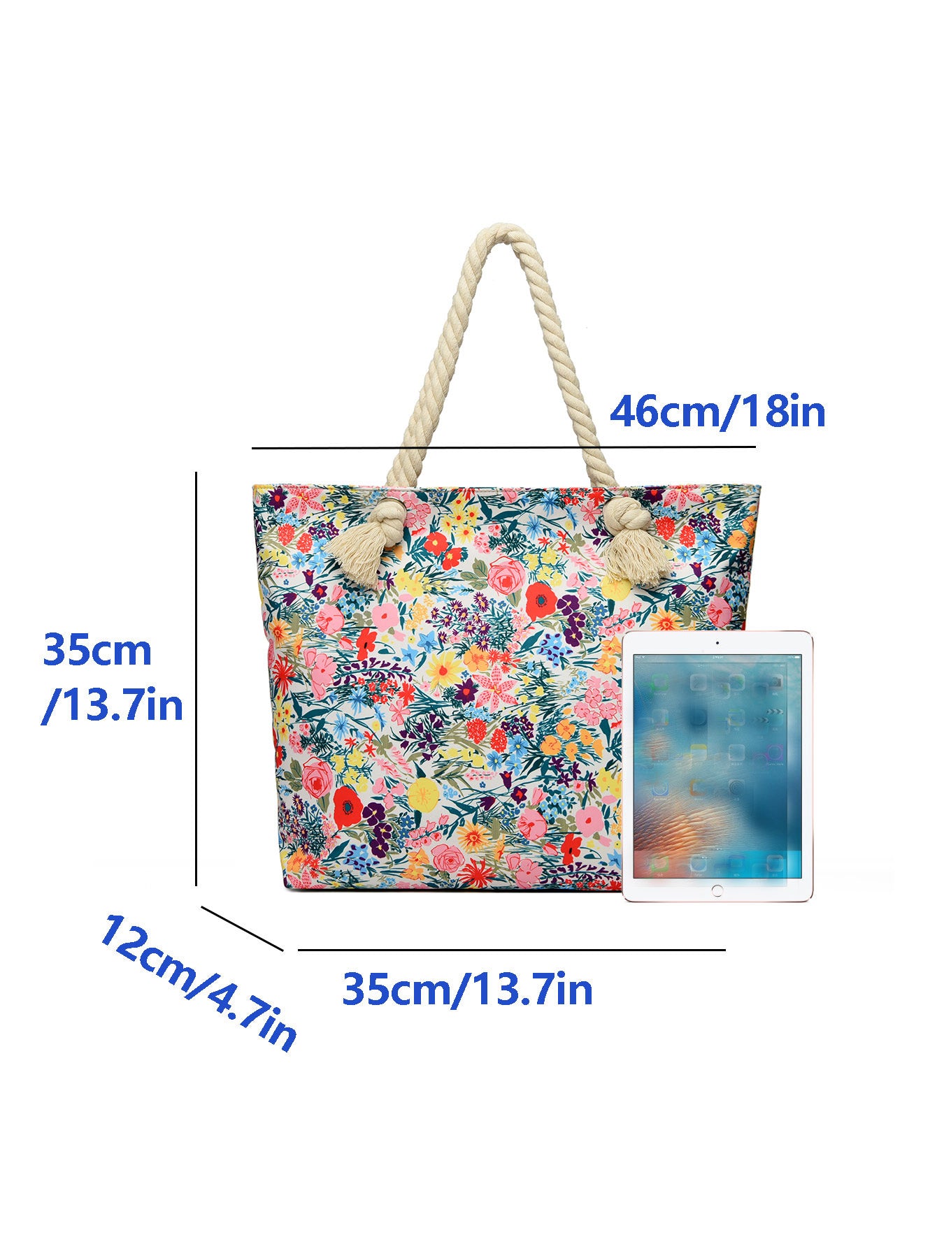 Uniquement prise en charge auto--Art Flower Pattern Sacs de plage pour les femmes