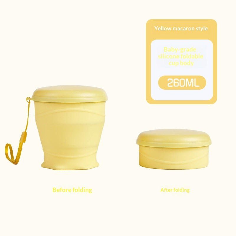 Coupe d'eau compacte en silicone pliable avec un lanyard