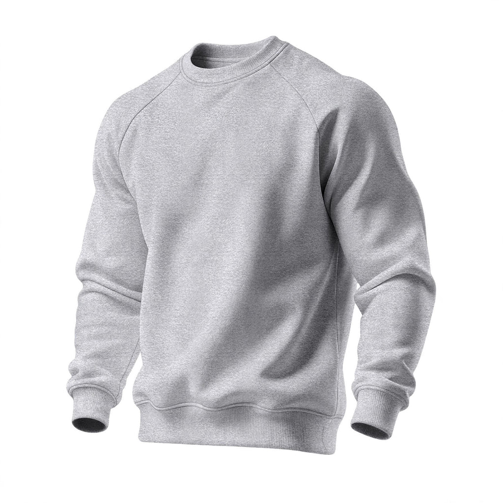 Chandail d'équipage-col d'automne Homme Couleur solide Sports occasionnels haut avec manches Raglan