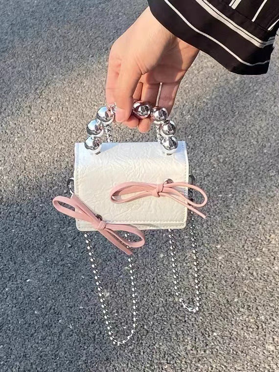 Sac à main Texturé Mignon Bow Mini chaîne