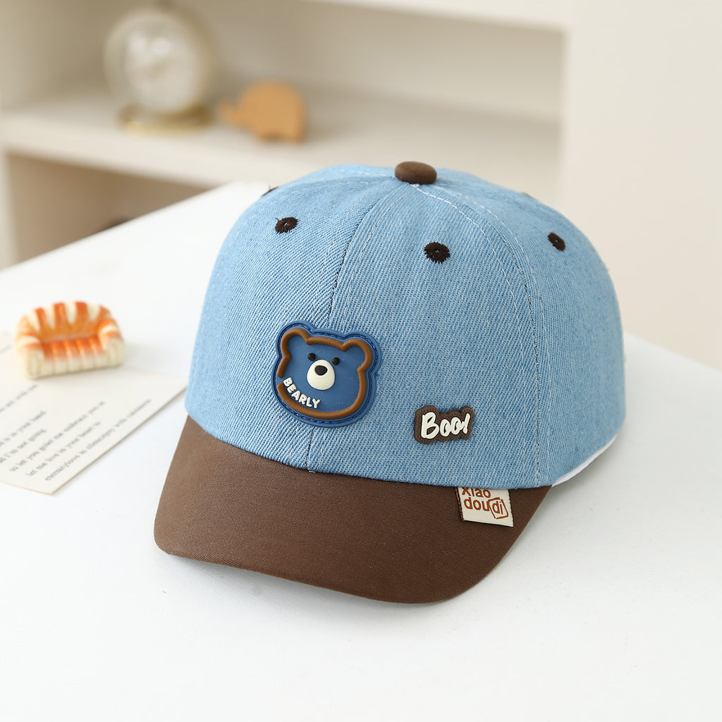 Trendy and cool Denim Lettered Bear Casquette de baseball pour les enfants au printemps et en été