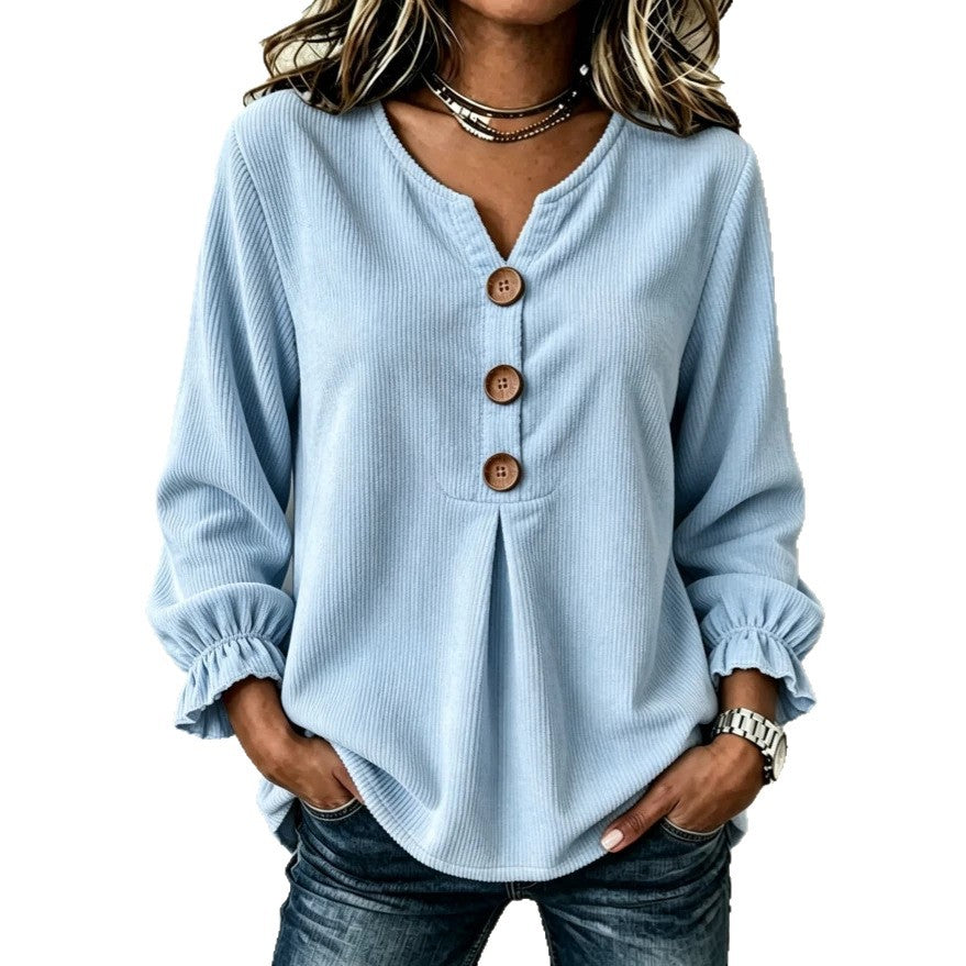 Blouse Corduroy à manches longues pour femmes