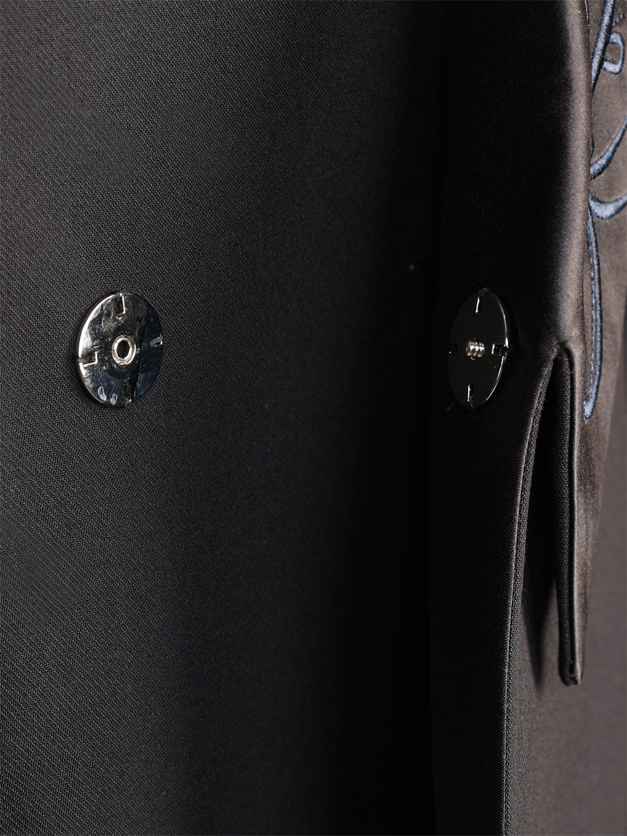 Embroidered Tuxedo Fabric Luxury Shawl Hairstyle