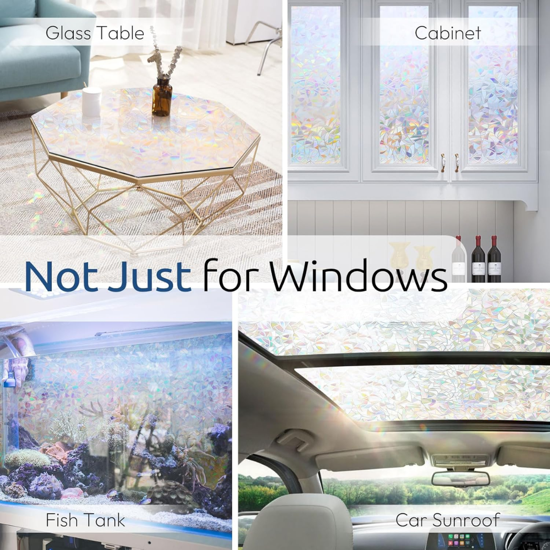 Fenêtre Vie privée Film Rainbow Film Sticker décoratif Fenêtre 3D Static Stained Glass Cling T
