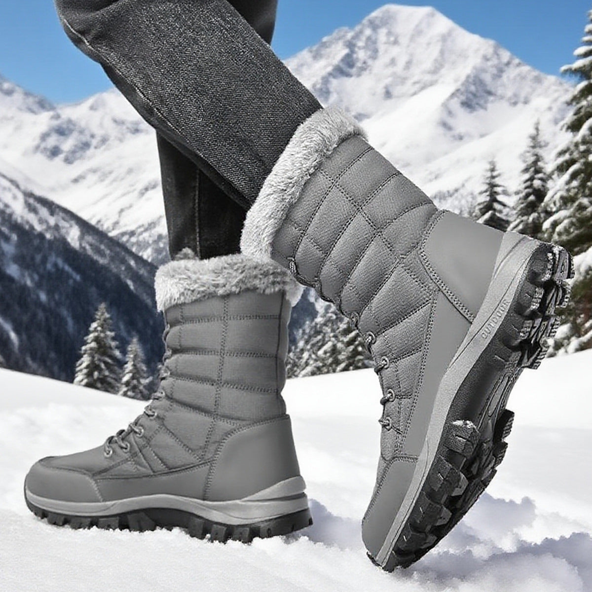 Bottes de sport de plein air extra-long-pile épaissies pour hommes