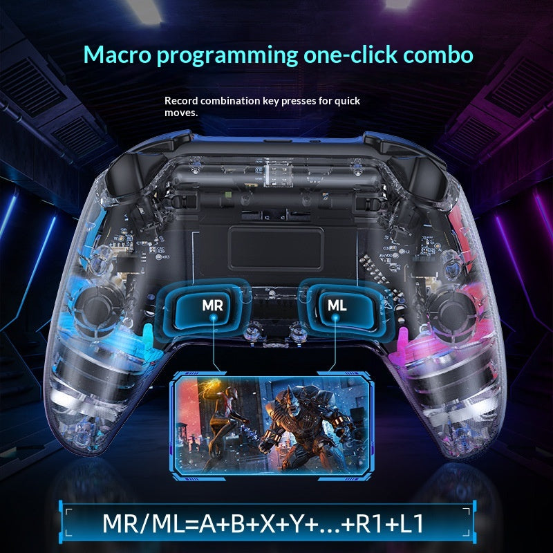 Contrôleur de console de jeu transparent Bluetooth sans fil