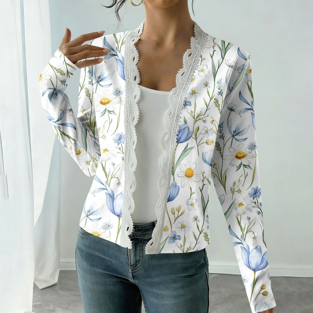 Élégant Cardigan imprimé à manches longues