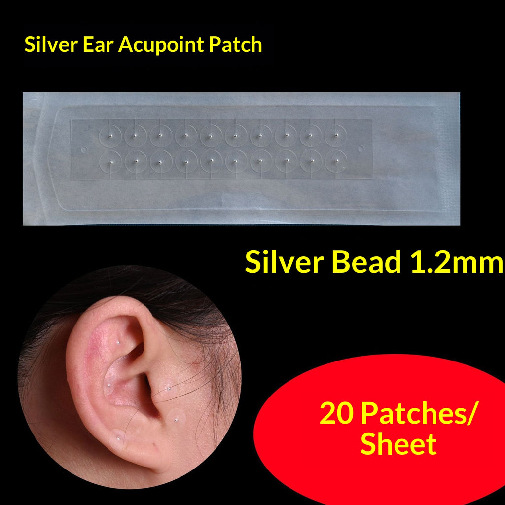 Stimulation par pression d'acupoint Or et perles d'argent Patches d'oreille transparentes