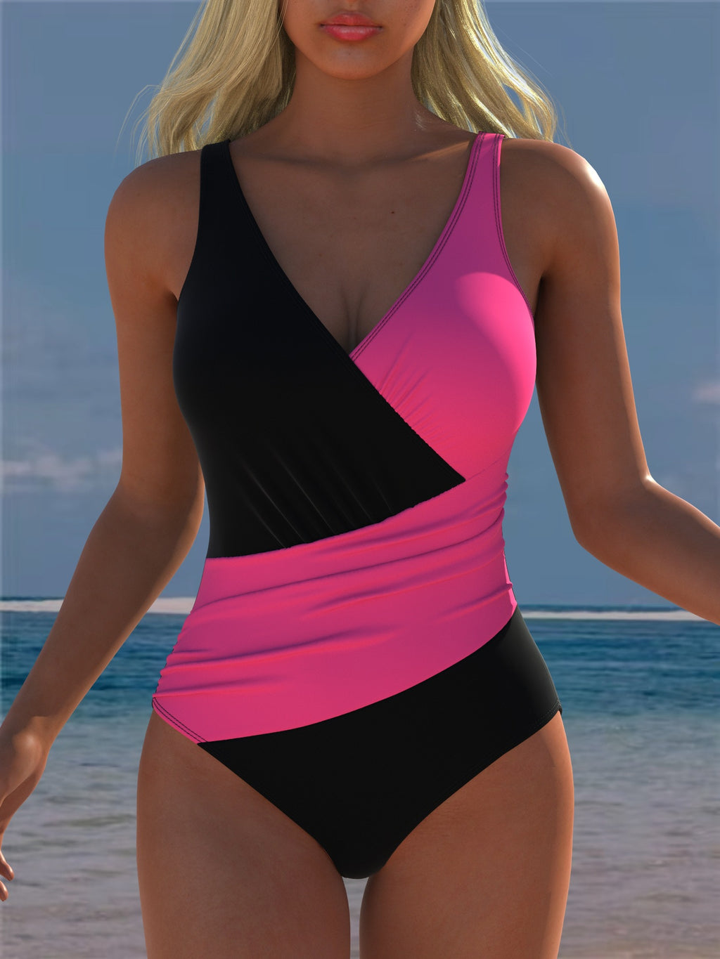 Femmes Une pièce Deep-V Sexy Strap maillot de bain