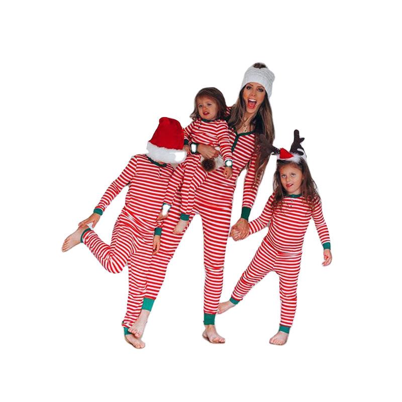 Femmes Noël Parent-enfant costume stripe Imprimer Casual