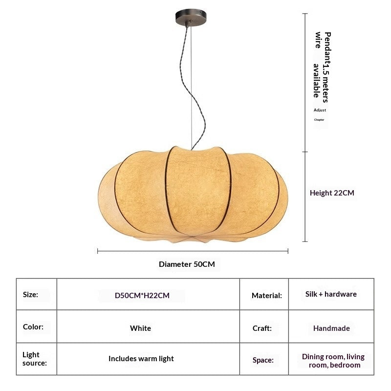 Lampe de pendentif en soie de citrouille décorative rétro créative