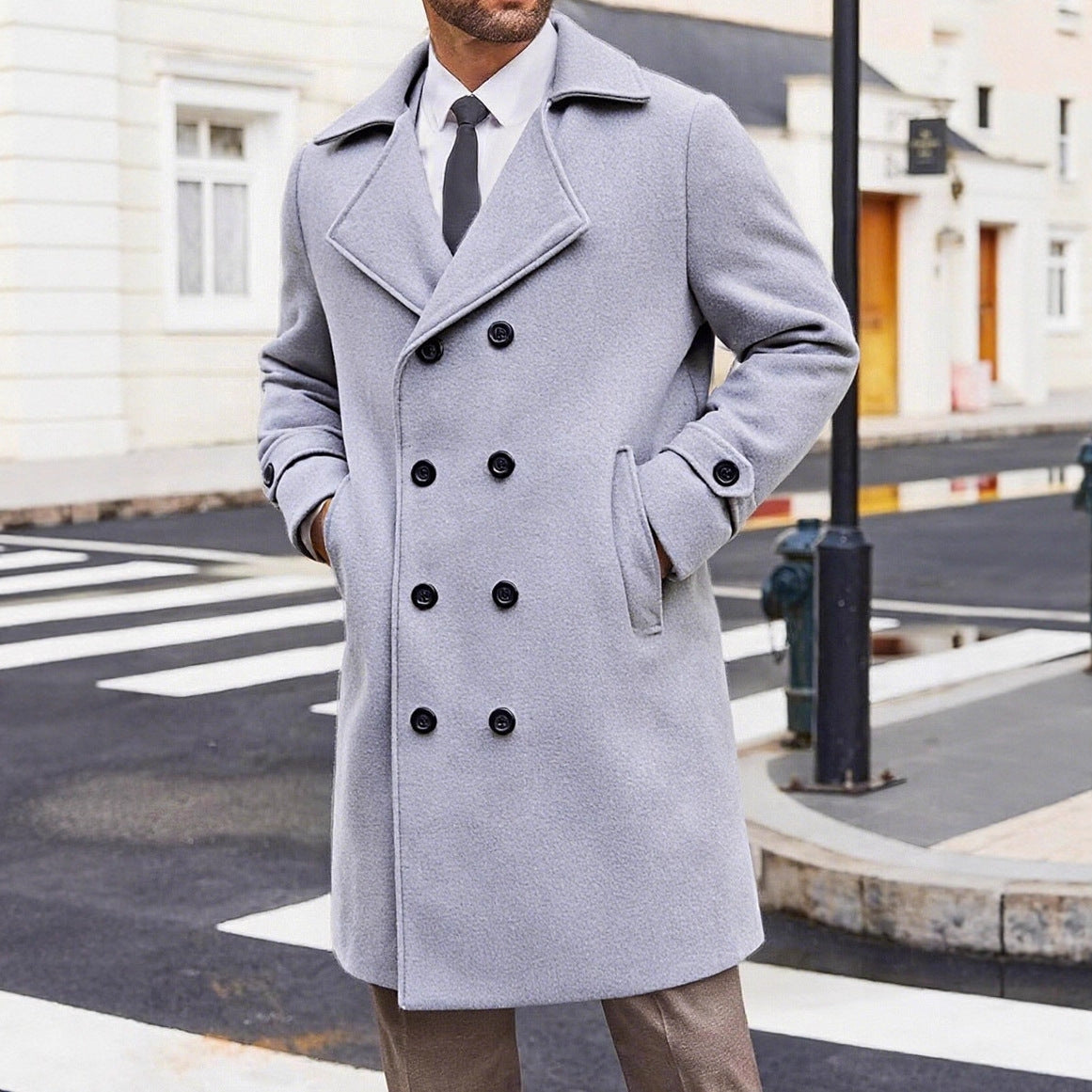 Manteau de tranchée pour hommes de style européen et américain