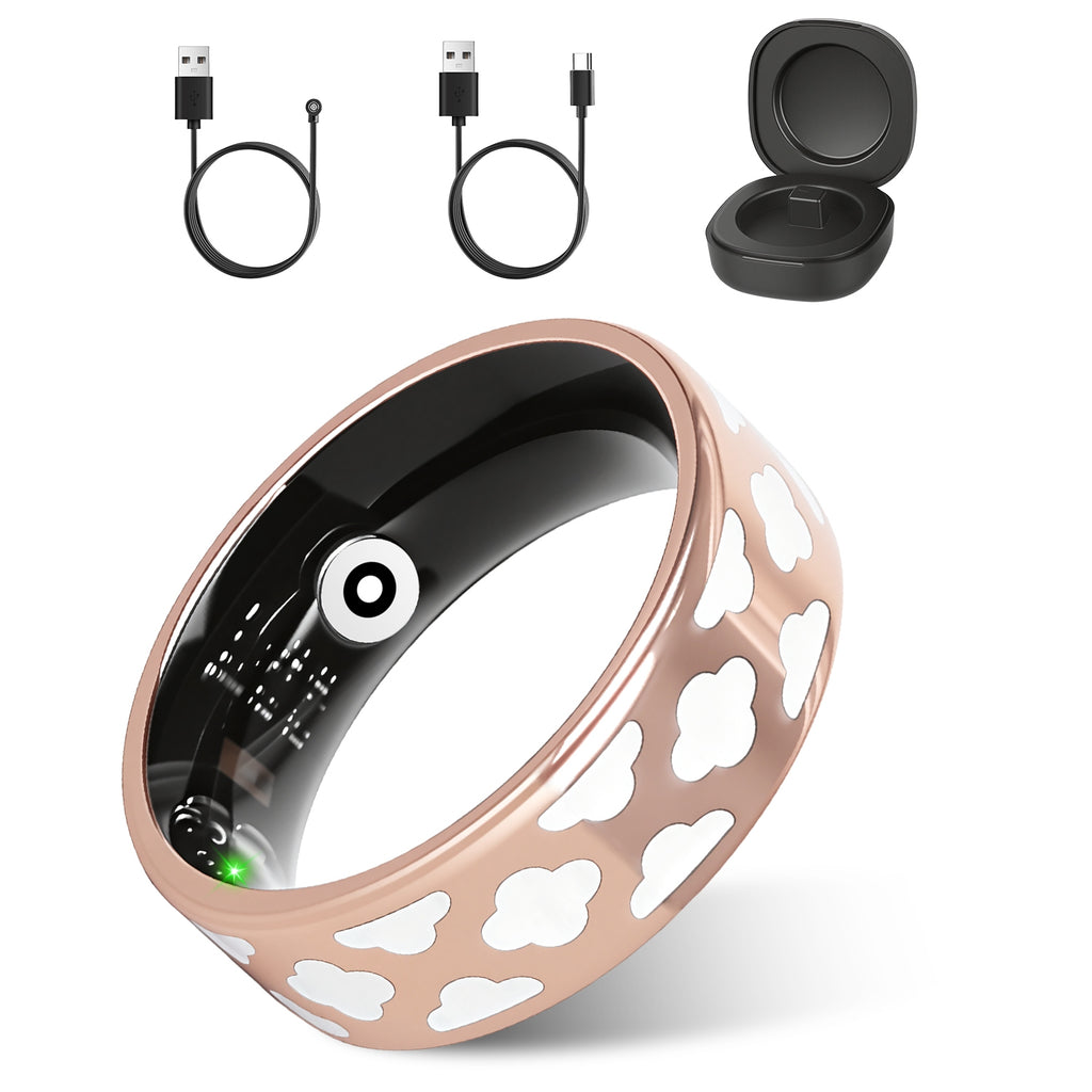 Smart Ring Health Tracker Fitness Sleep Stress HRV Tracker avec charge Cas magnétique Cha