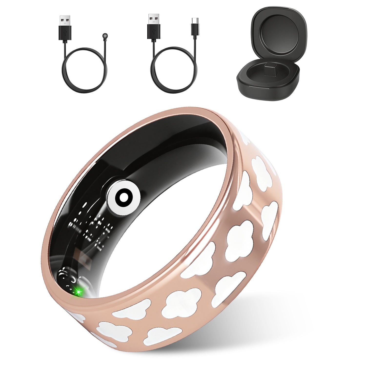 Smart Ring Health Tracker Fitness Sleep Stress HRV Tracker avec charge Cas magnétique Cha