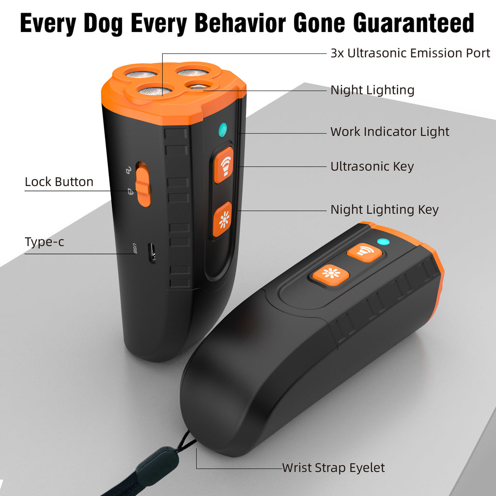 Disperseur de chien ultrasonique Porté à la main Trois-core Ultrasonic High-power Training Bark Stopper