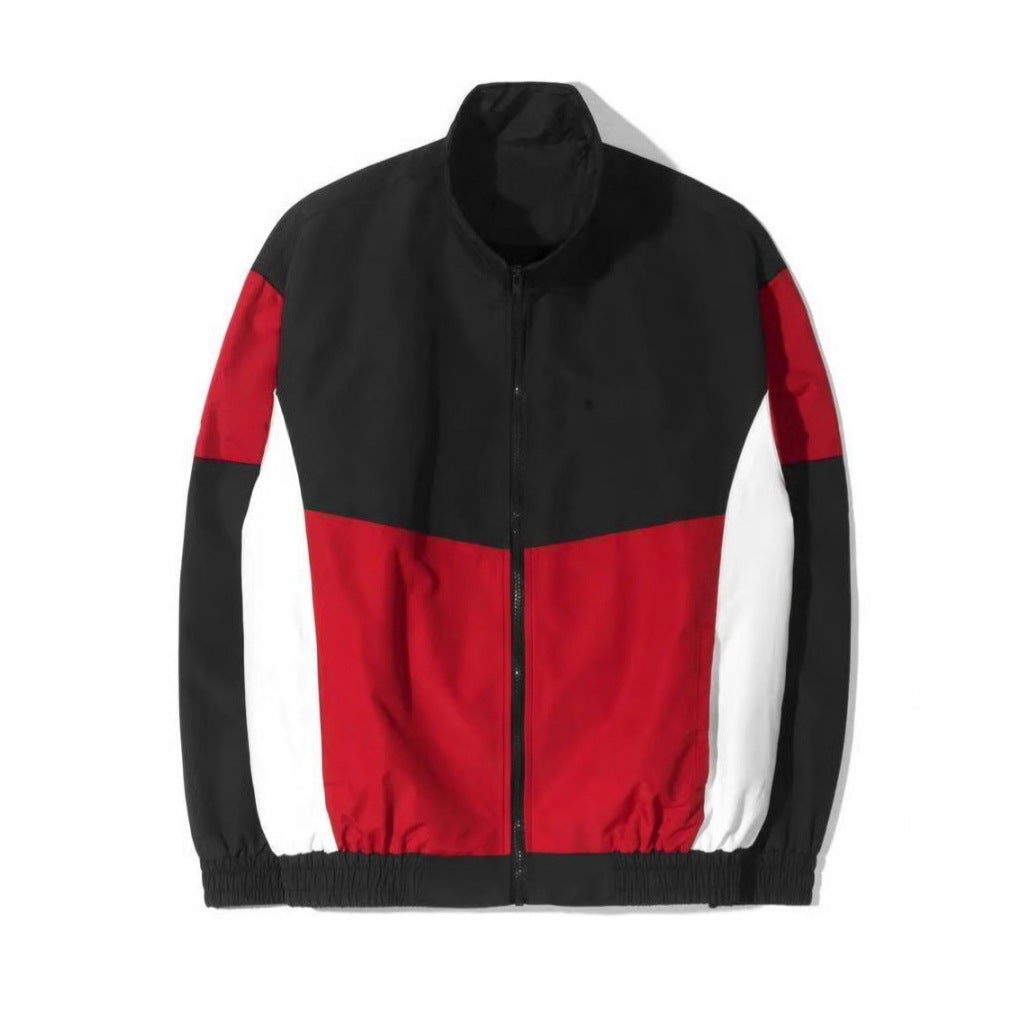 Veste anti-vent sport avec un collier stand-up pour hommes
