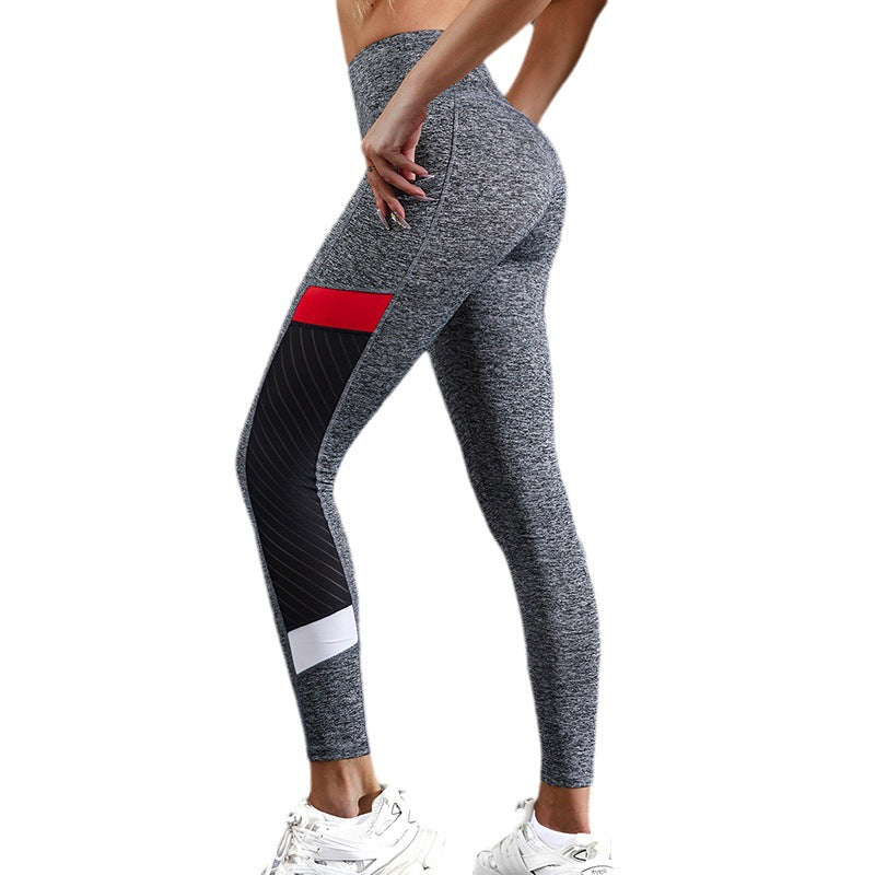 Mesh Pocket Sport Fitness Hip Améliorer Tight Foundation Pantalons de yoga