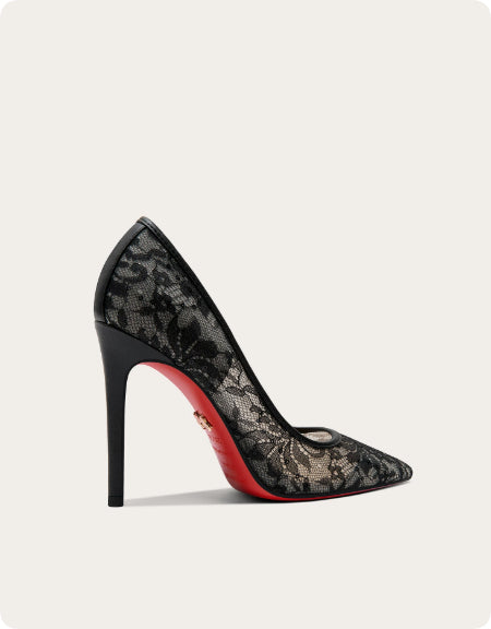 Talons hauts en dentelle pour femmes de plus grande taille