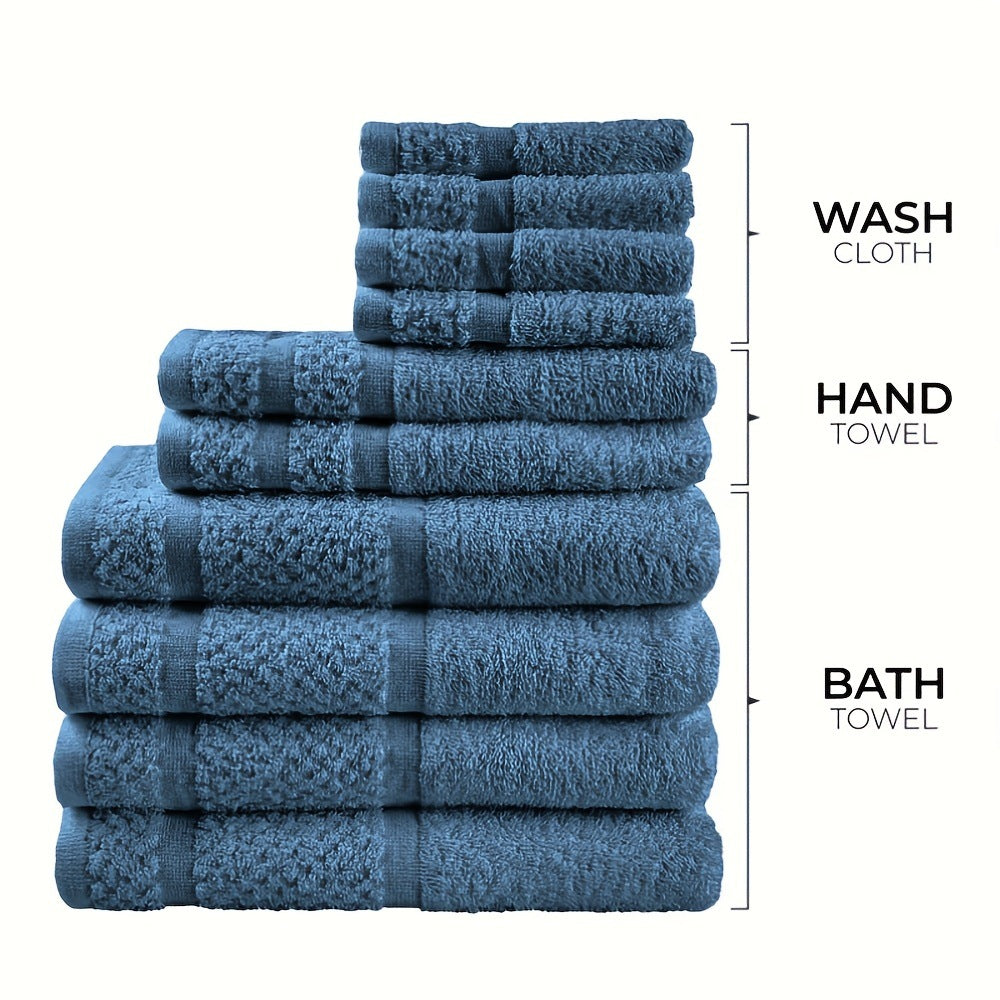 Ensemble de bain en coton absorbant de 10 pièces