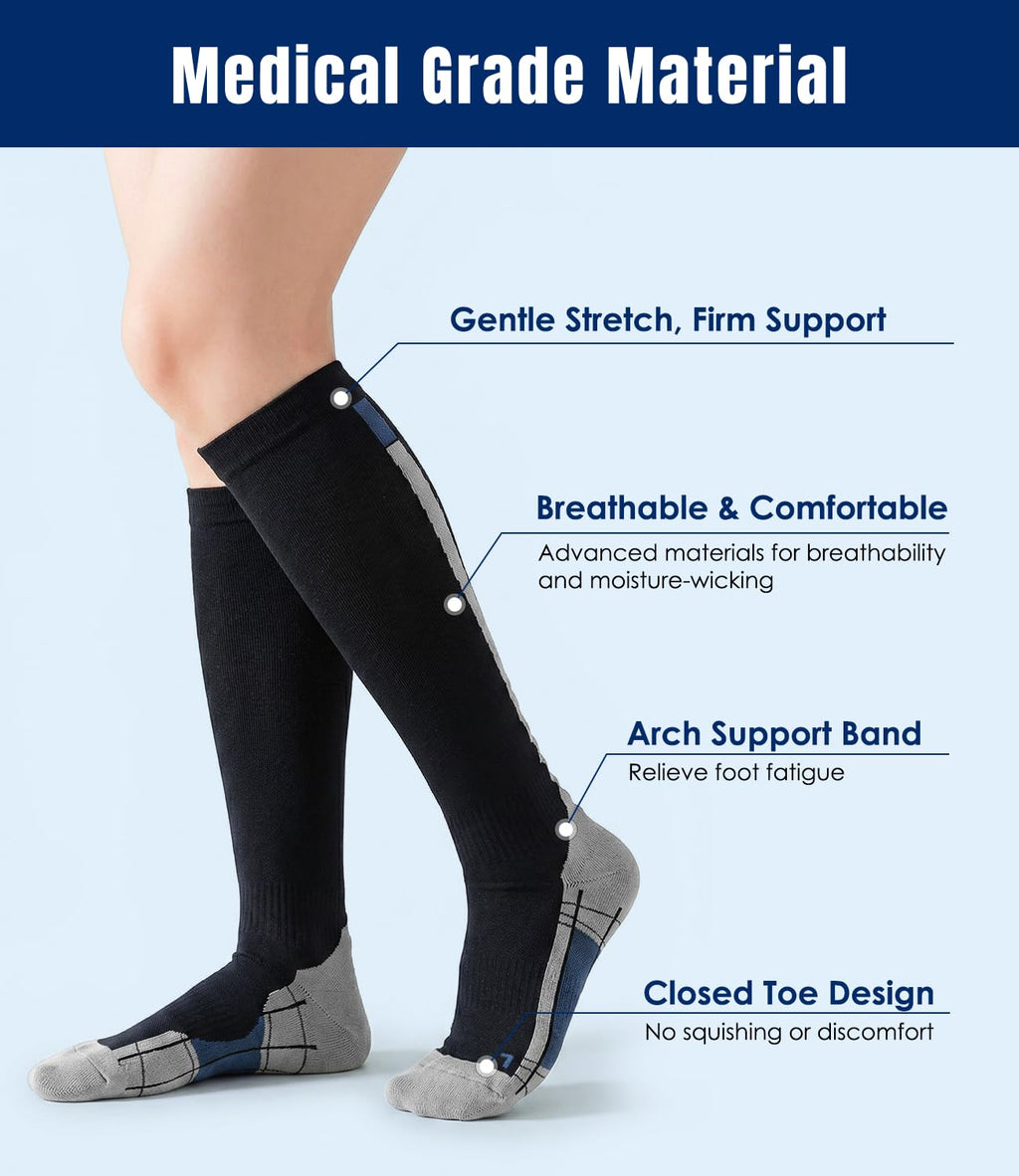 Chaussettes de compression pour femmes hommes circulation 20-30 MmHg