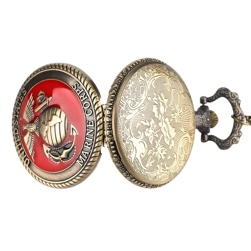 Mode Rouge Commemorative Pendentif Collier chaîne montre
