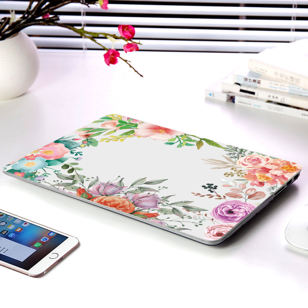 Plastic Laptop Protection Shell Série de fleurs partielles