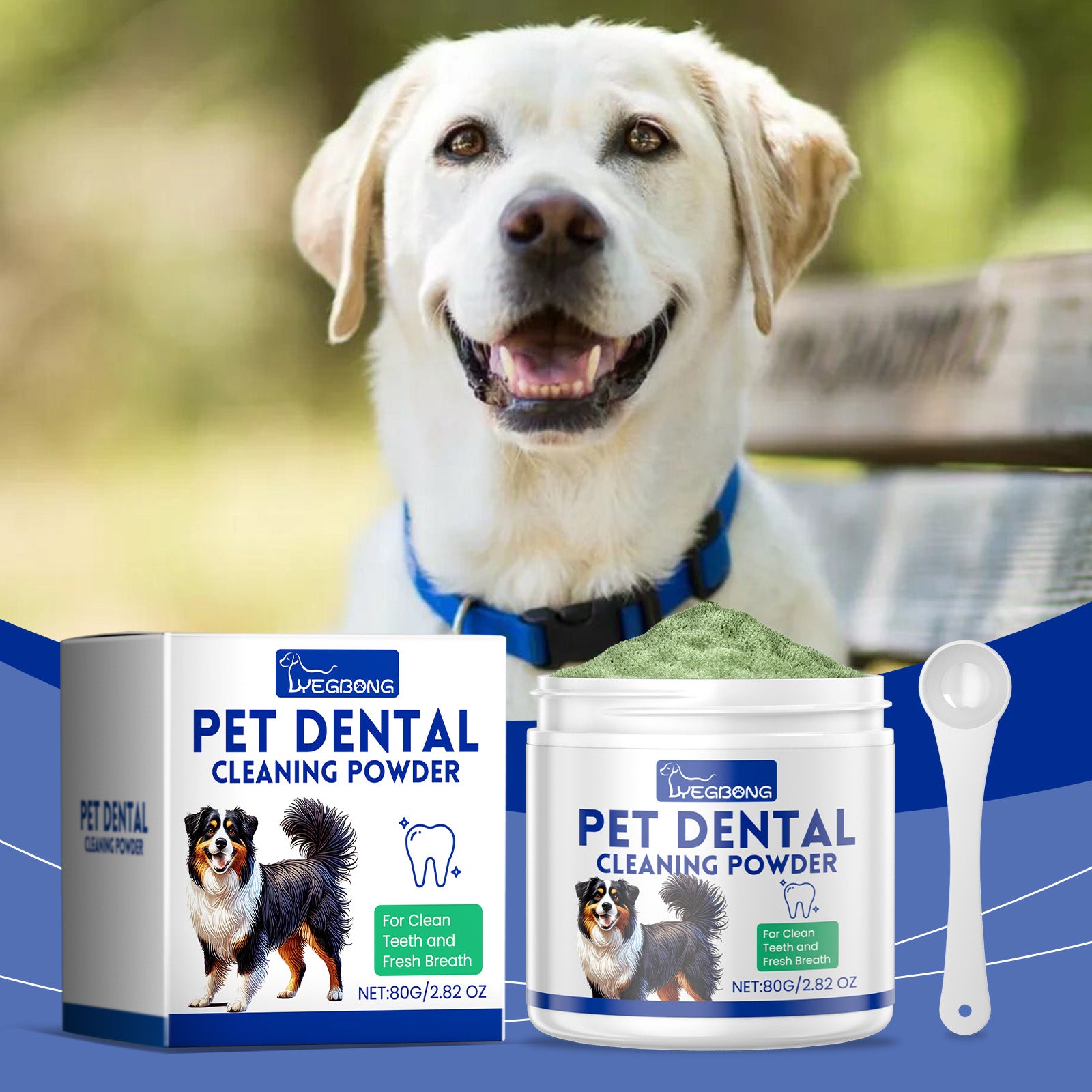 Poudre de nettoyage de dents de chien