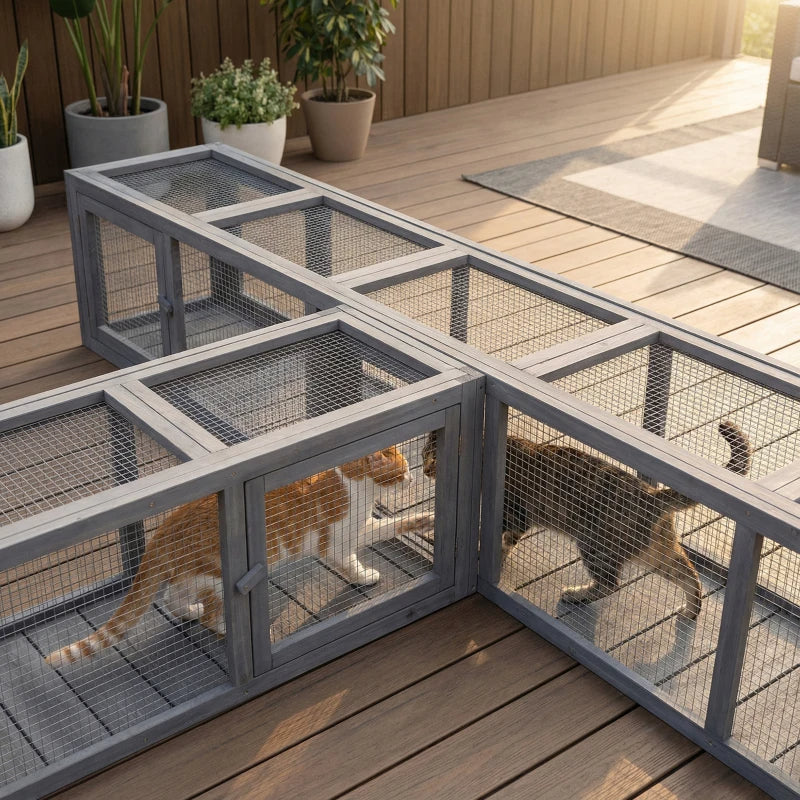 PawHut Chat en bois avec protection météo