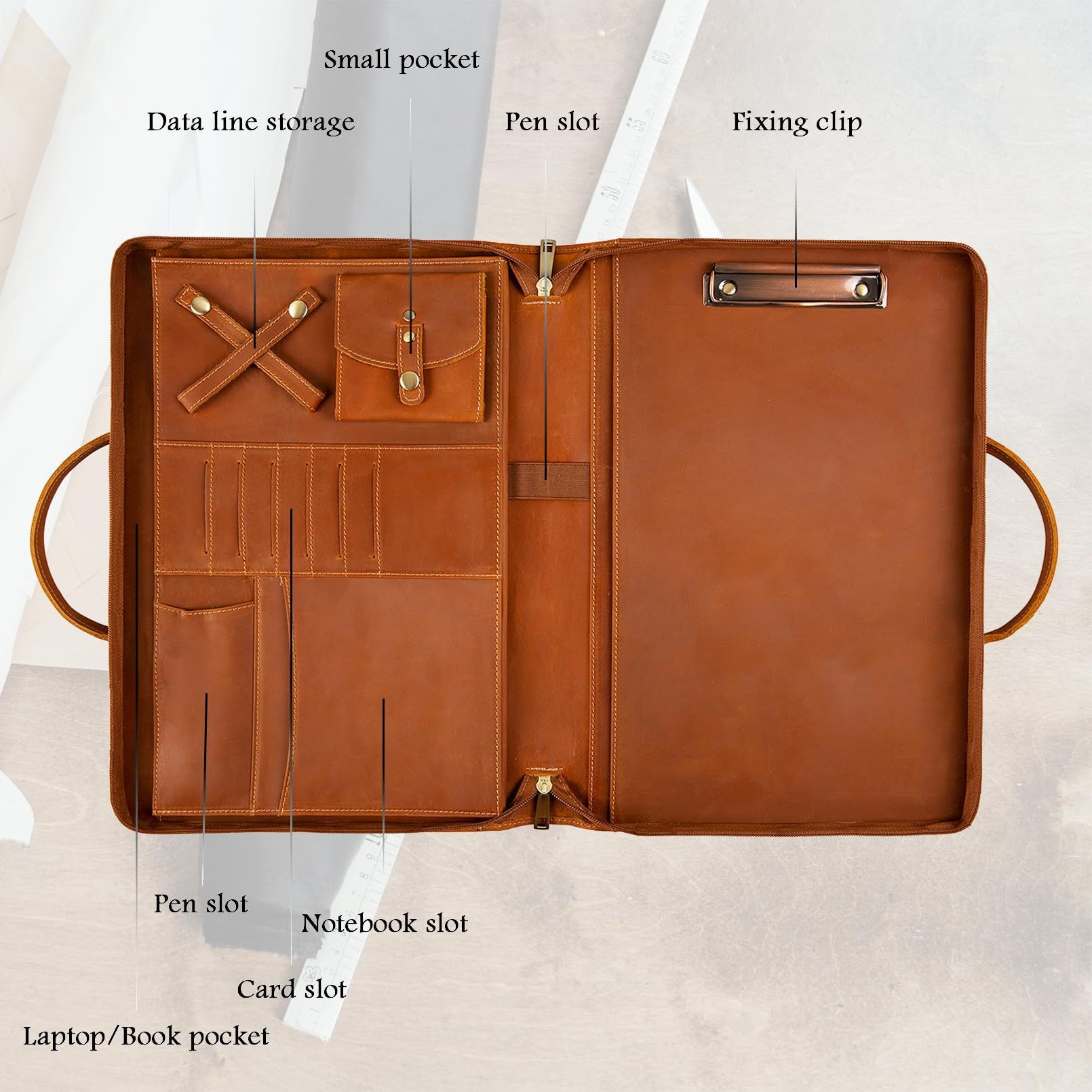 Porte-monnaie vintage en cuir de cheval crazy grin