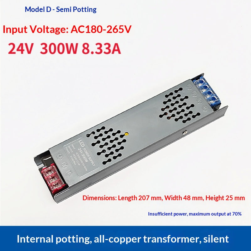 LED bande de lumière Transformateur alimentation de commutation 220V à DC 12V24V Soupe de puissance basse tension