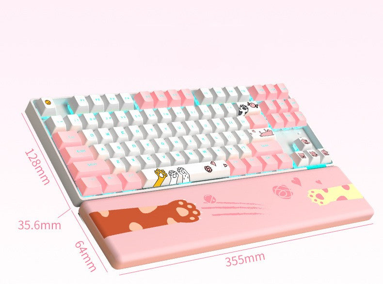 87 Key Rgb Effet de lumière Axis vert Clavier mécanique portable