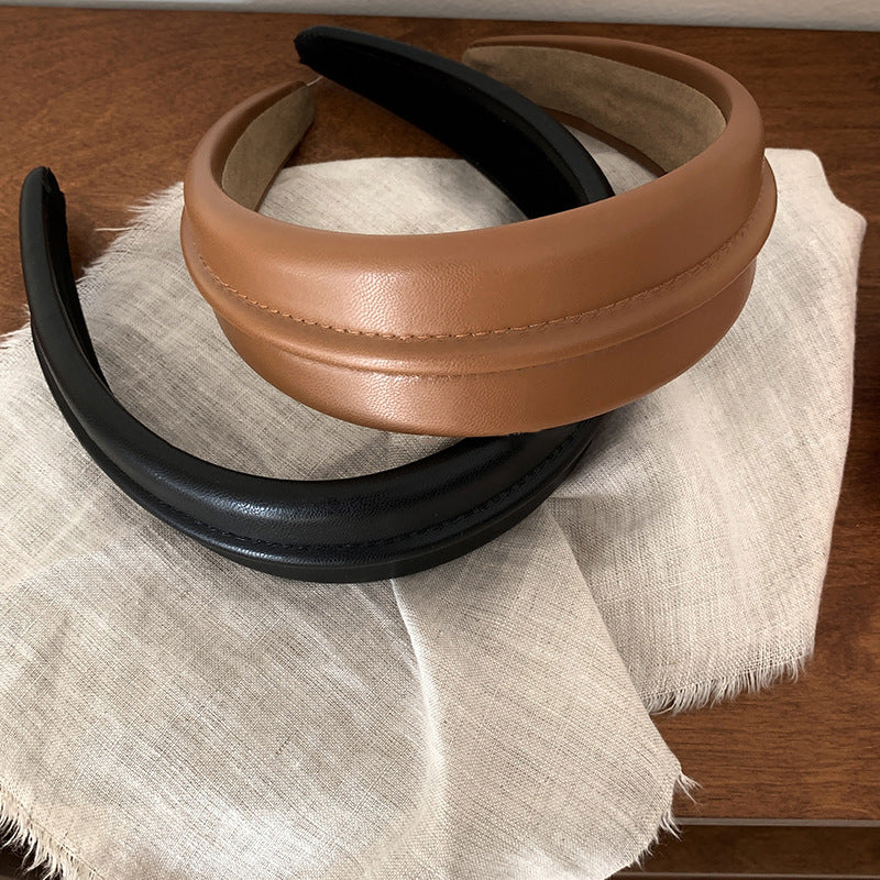 Temperament Western Style Haut de gamme Haute qualité cuir large bande de cheveux brim