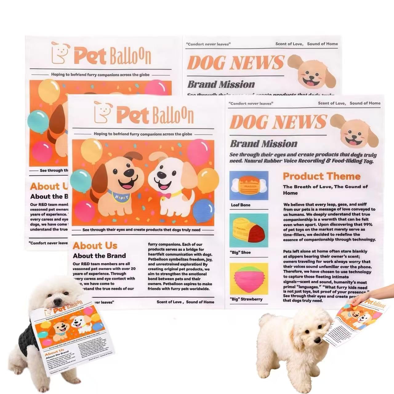 2-Pack Indestructible Jouet de chien journal
