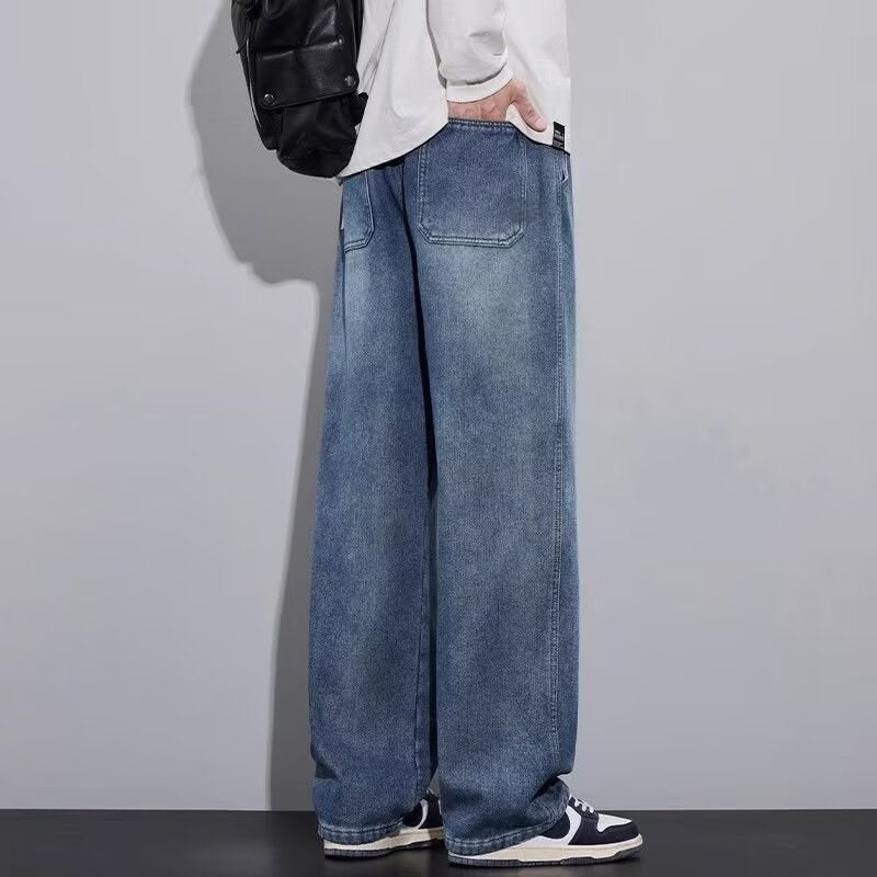 Jeans denim noirs épais pour homme pour l'automne Et l'hiver
