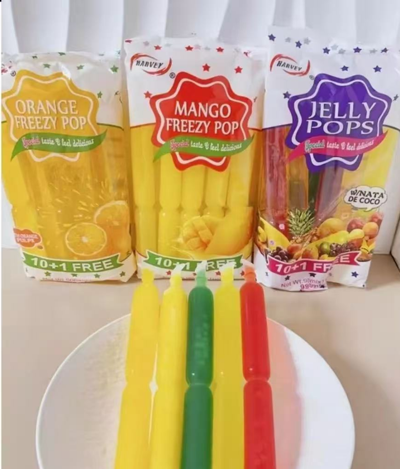 Bâton de gelée de popsicule orange de mangue