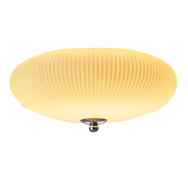 Creamy Style pain pendentif lampe Mid Century ronde rayée salon luminaire